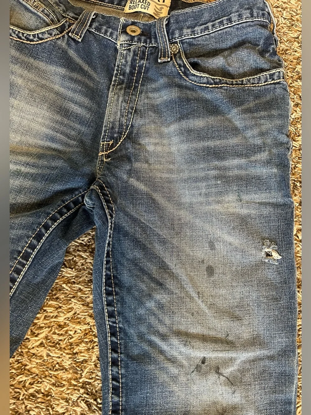 ARIAT M4 Relaxed Boot Cut Jeans Mens 32x32 Distressed Blue